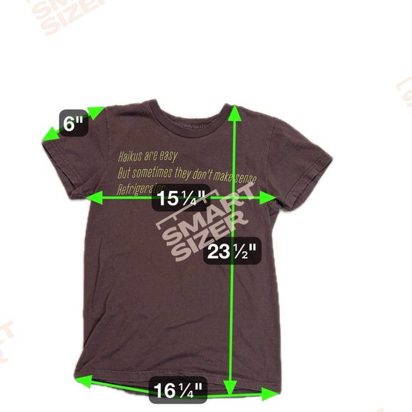 Ladies Haikus Are Easy Funny Brown T-Shirt Size Med - Picture 3 of 4